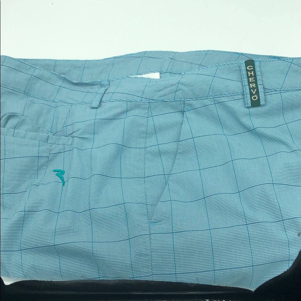 Chervo Sports Sunblock Golf Pant Men's Size 36 16.5 W X 31.5 Inseam Checked Blue